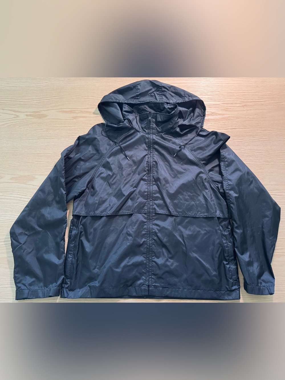 Eddie Bauer Black Hooded Windbreaker Jacket